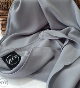 Premium Diamond Chiffon Hijab - Metal Grey