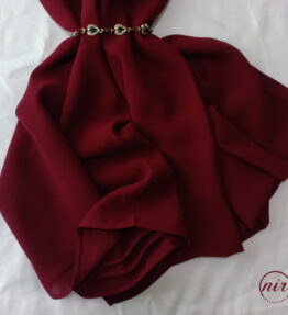 Premium Diamond Chiffon Hijab - Rosewood Burgundy