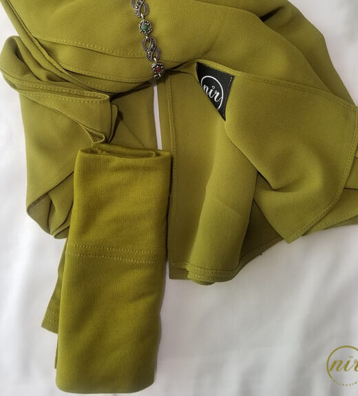 Matching Chiffon Hijab Set olive green