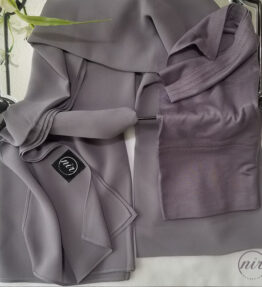 Matching Chiffon Hijab Set - Gray