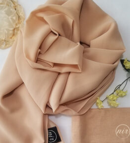 Matching Chiffon Hijab set - Sepia Beige