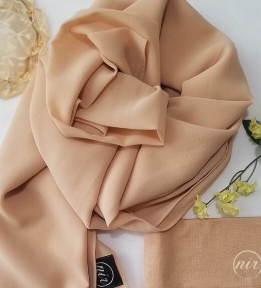 matching chiffon hijab set Sepia Beige